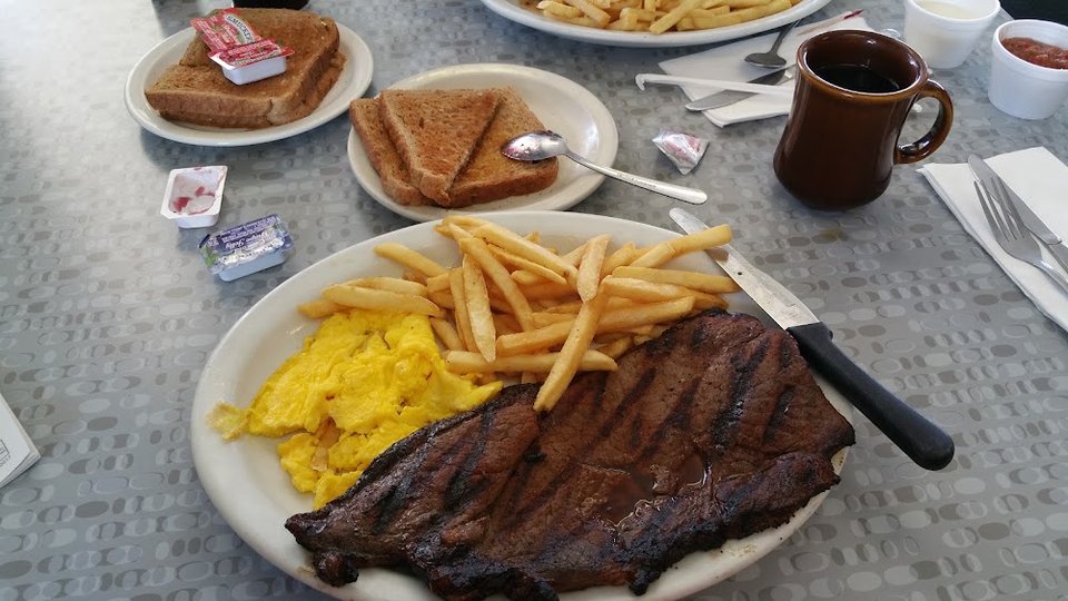 Fried Steak and Eggs